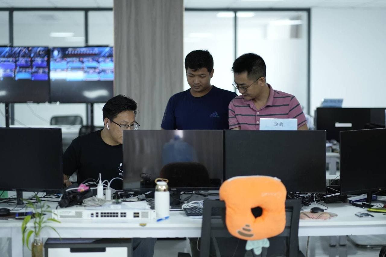 Monachi engineers working in the office
