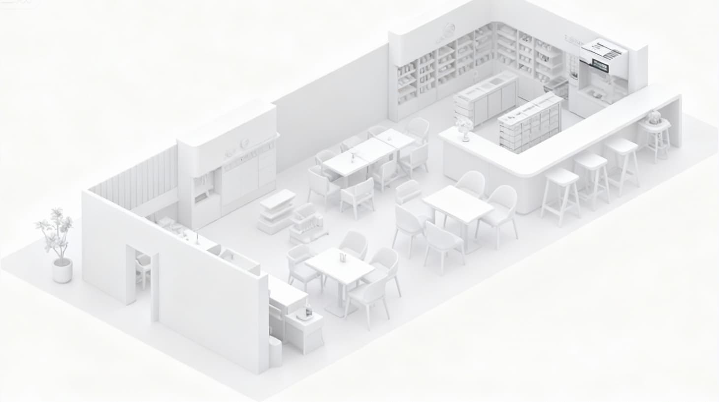 Retail store layout with POS, CCTV, and guest Wi-Fi separated